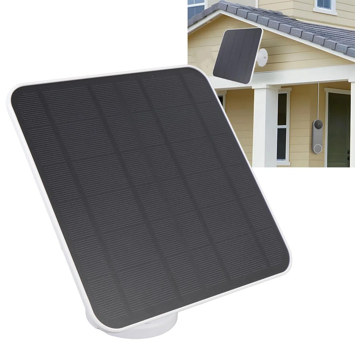 Pannello Solare Monocristallino 12W con Staffa Regolabile 360° per Esterno