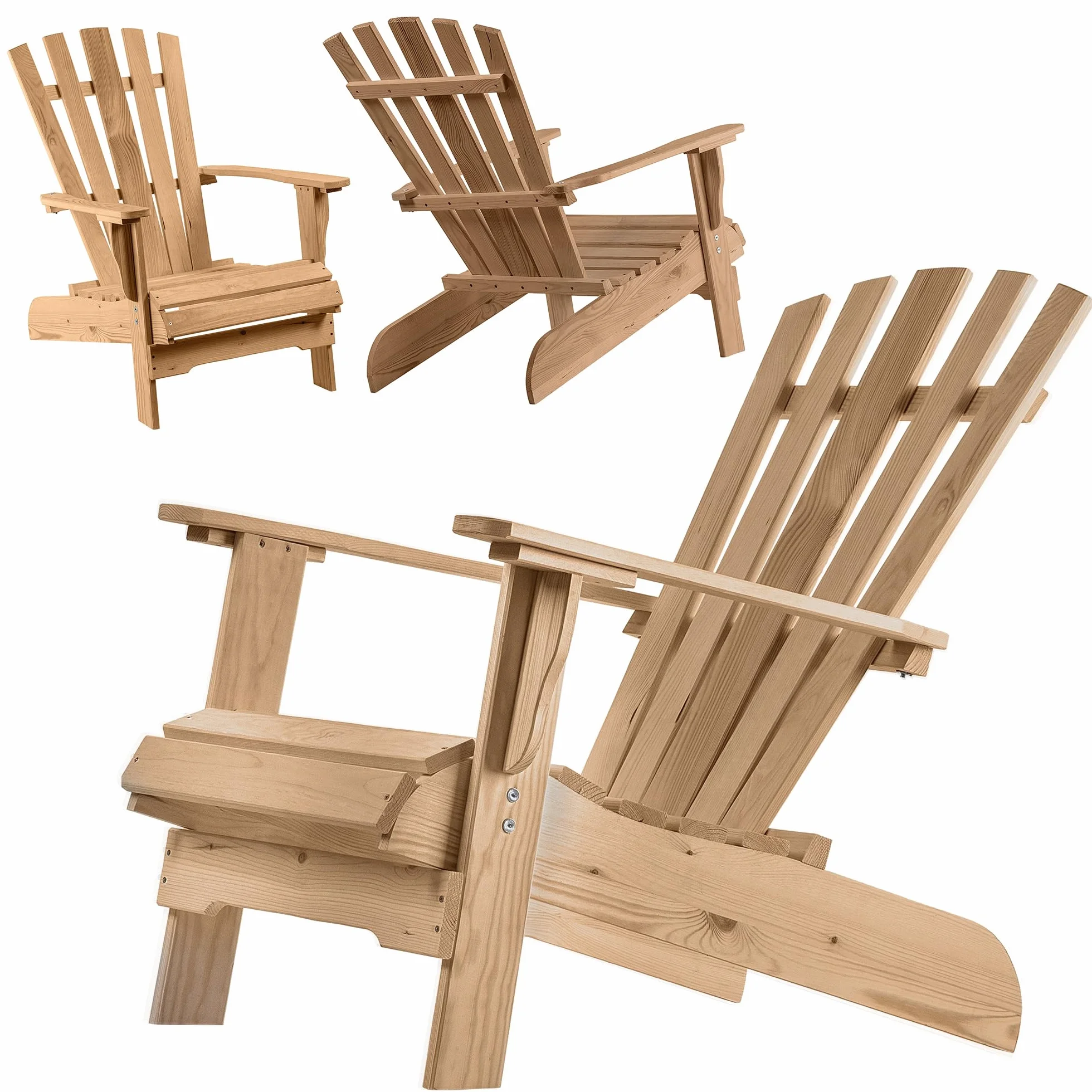 KADAX Adirondack - Sedia da giardino in legno, con schienale alto e braccioli, sedia relax, per esterni, in legno (scuro)