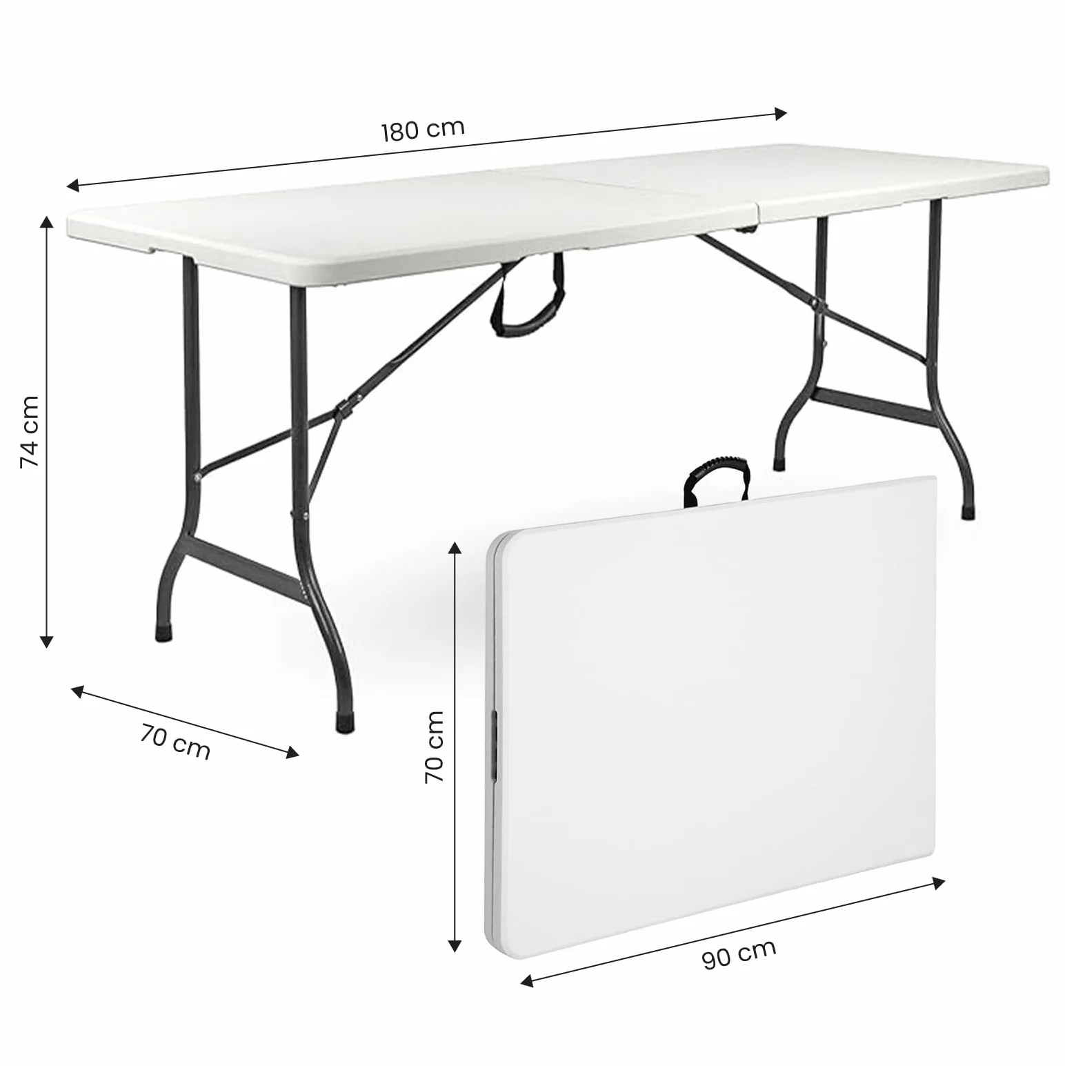 Brigros Tavolo Pieghevole Da Giardino 180x70x74 Pieghevole A Valigetta Con Maniglia Salvaspazio