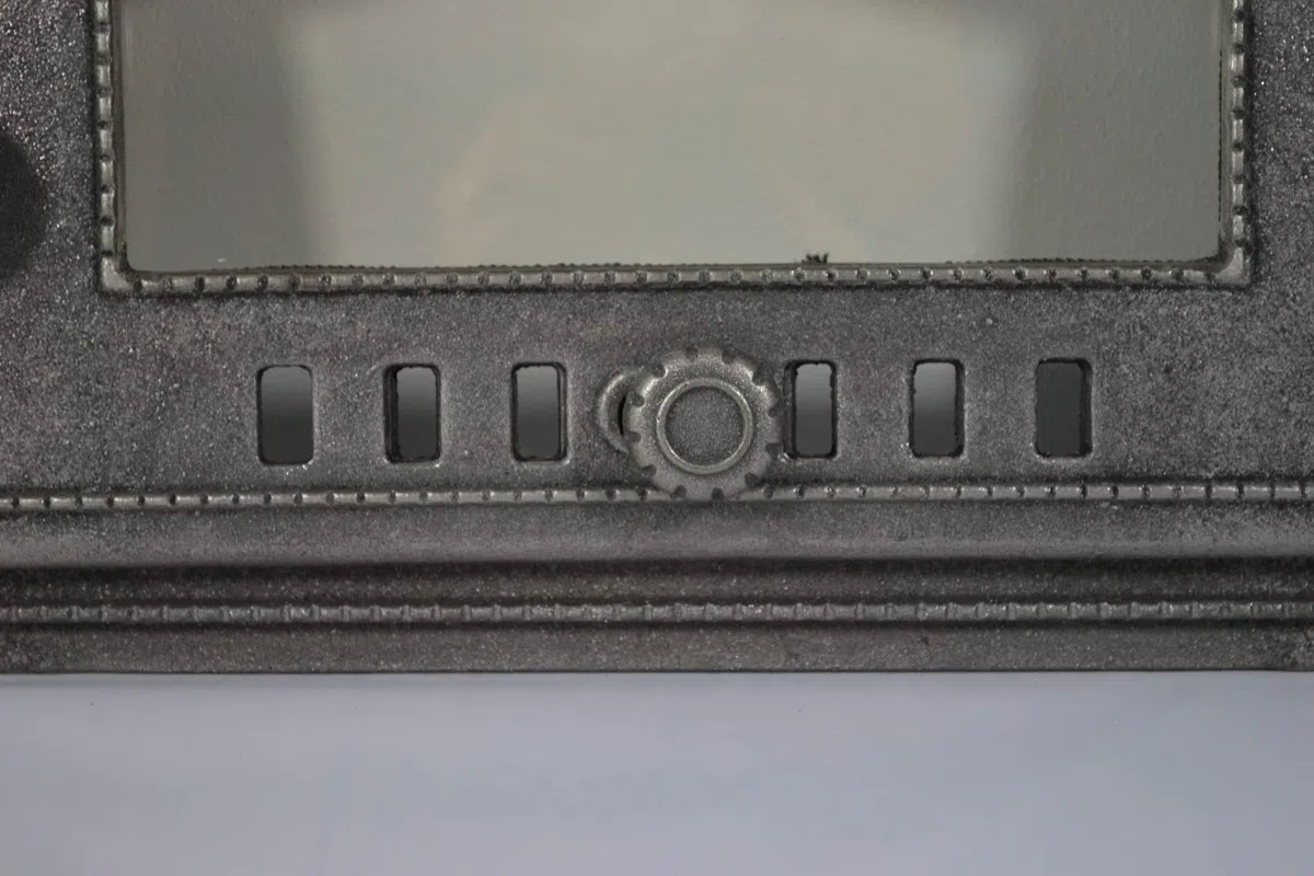 SEZAM Porta del Forno in Ghisa con Vetro Resistente al Calore 48,5 x 6,5 x 27,5 cm Apertura a Destra