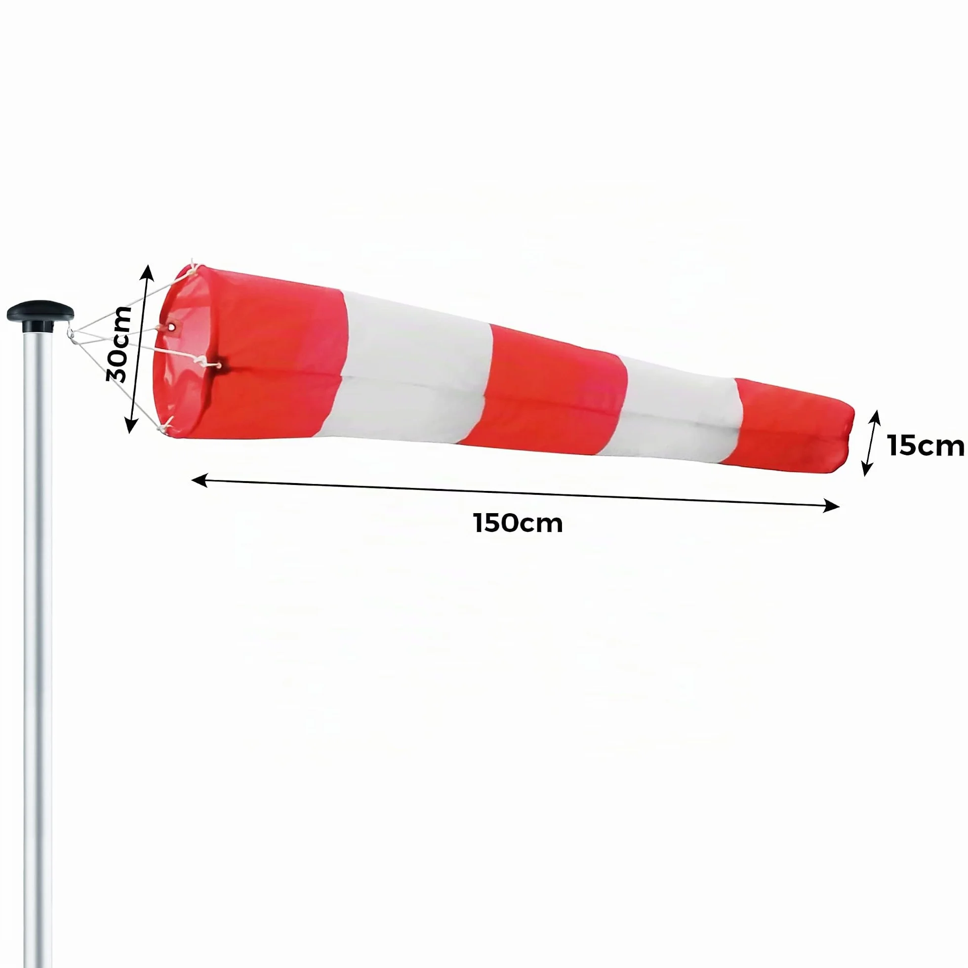 indicatore di direzione del vento in rosso-bianco 150x30x15cm con sospensione e girevole, resistente alle intemperie, indicatore di vento, Maniche a vento, banderuola