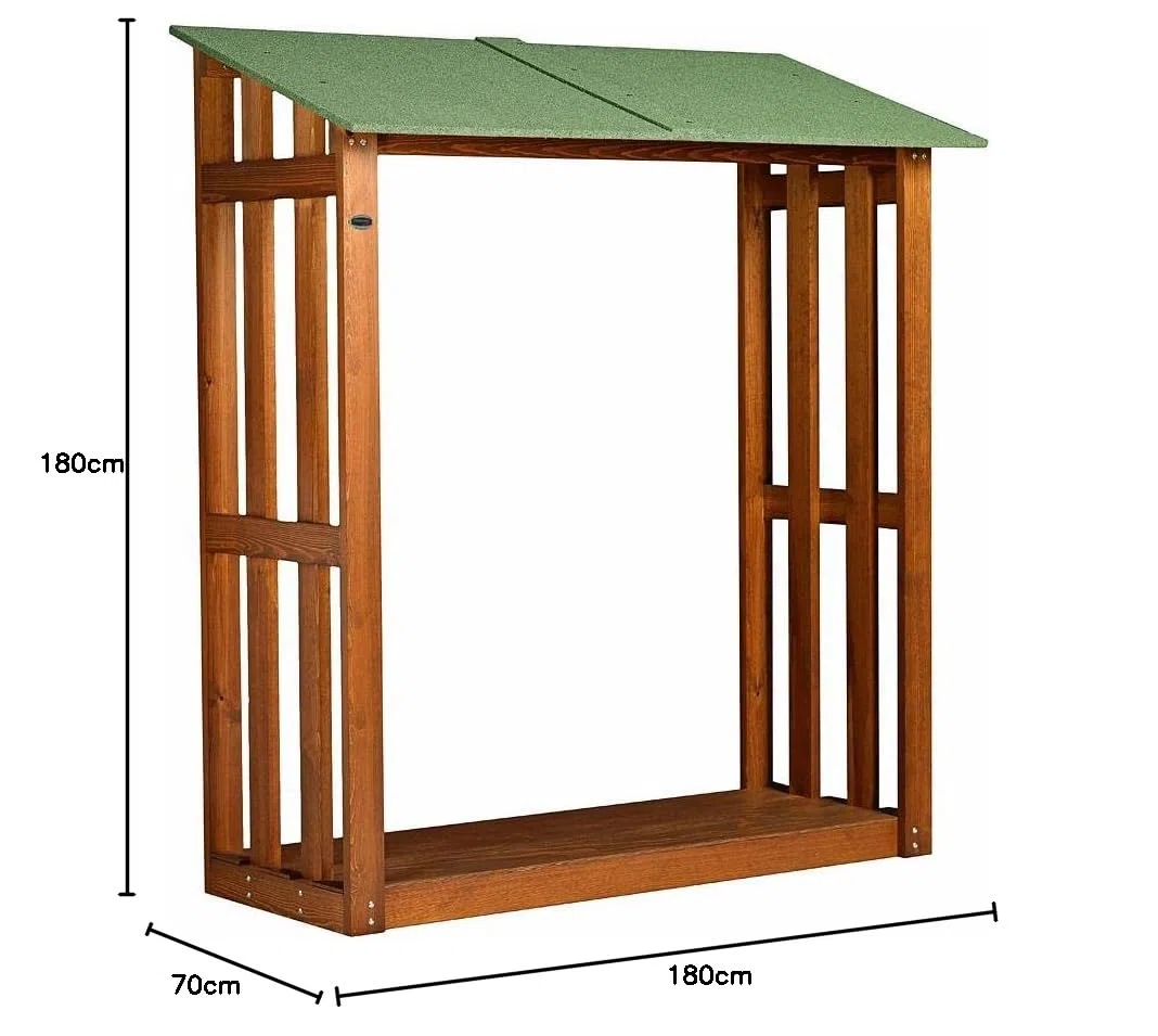 Portalegna Legnaia in Legno da Giardino Esterno Made in Italy L180 x P70 x H180