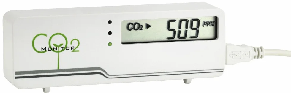 TFA Dostmann Monitor CO2 AIRCO2NTROL MINI, 31.5006.02, LED, monitoraggio CO2, monitor della qualità dell'aria, con cavo USB, bianco