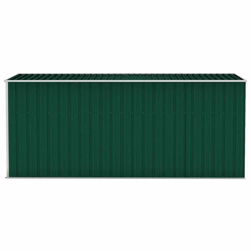 vidaXL Capanno Giardino a Parete Verde 118x382x178 cm Acciaio Zincato