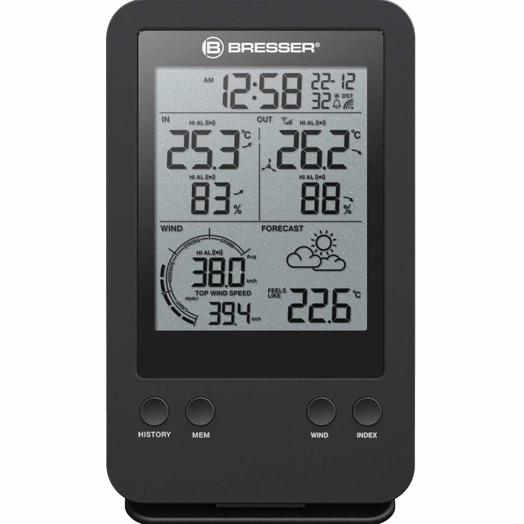 Bresser Anemometro Professionale 3 In 1 con Terminale Collegato Tramite Segnale Radio