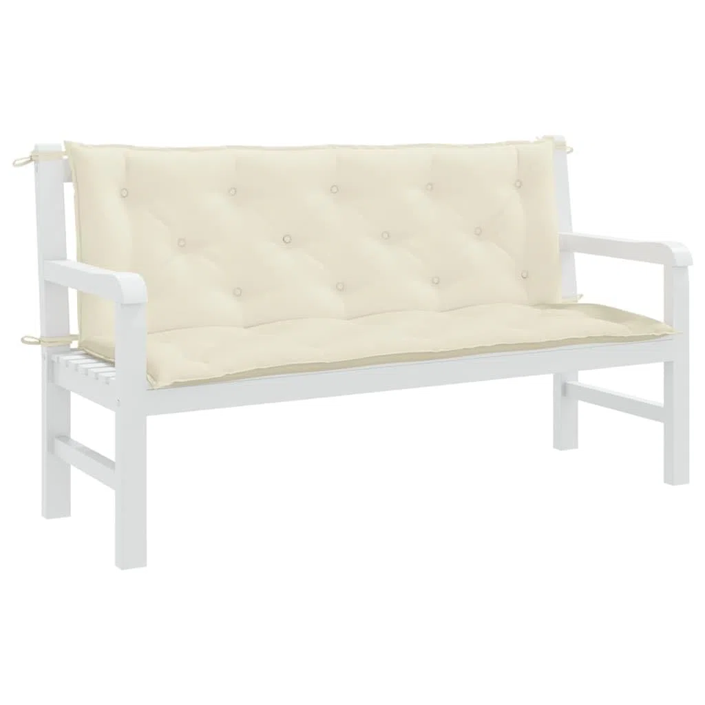 vidaXL Cuscino per dondolo in tessuto bianco crema 150 cm