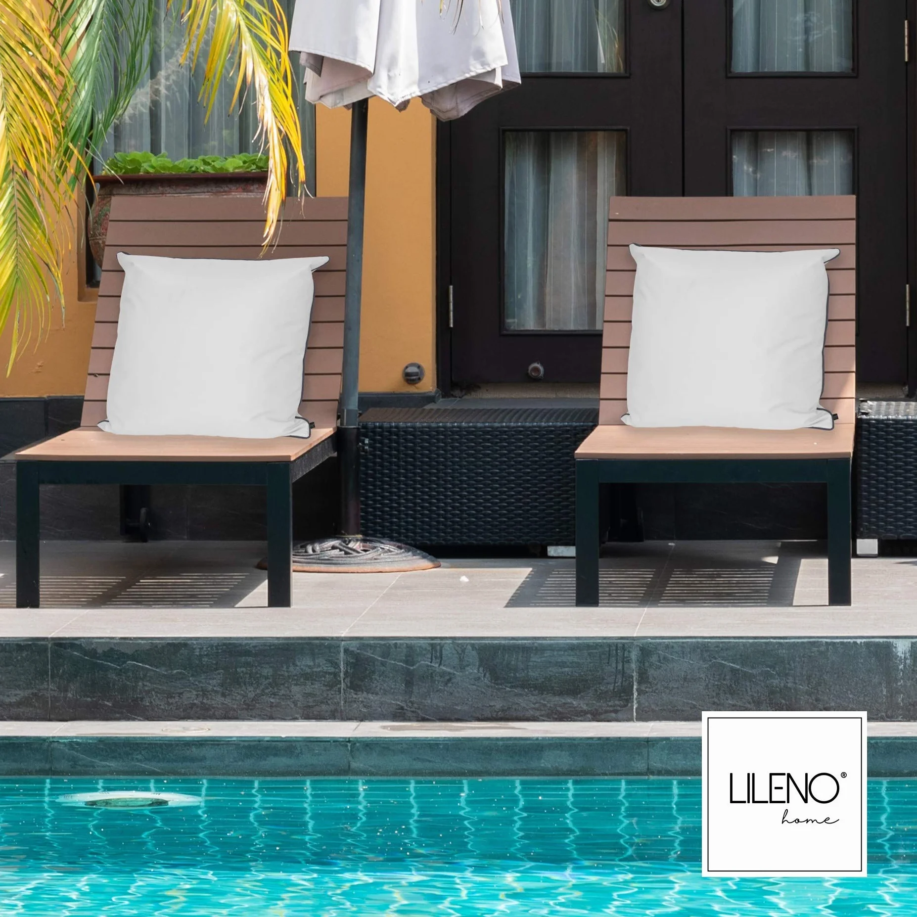 LILENO HOME Cuscino 60 x 60 cm [set da 2] – Federa impermeabile per cuscino da giardino o cuscino decorativo, per interni ed esterni