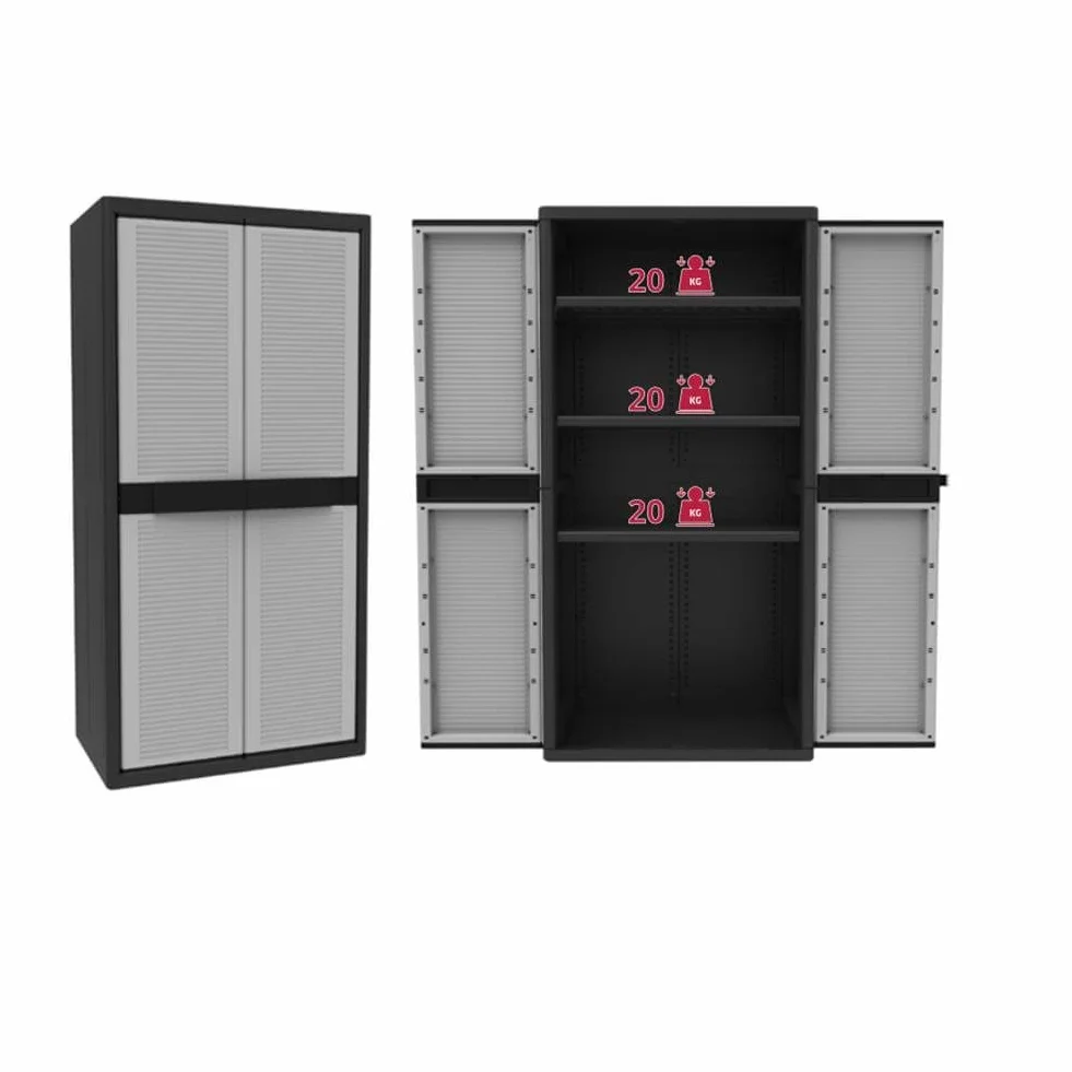 Terry, Jumbo Cab 2900 Qblack, Armadio da Esterno Interno a Due Ante, 3 Ripiani Interni Regolabili. Materiale: Plastica, Dimensioni: 89,7x53,7x180 cm