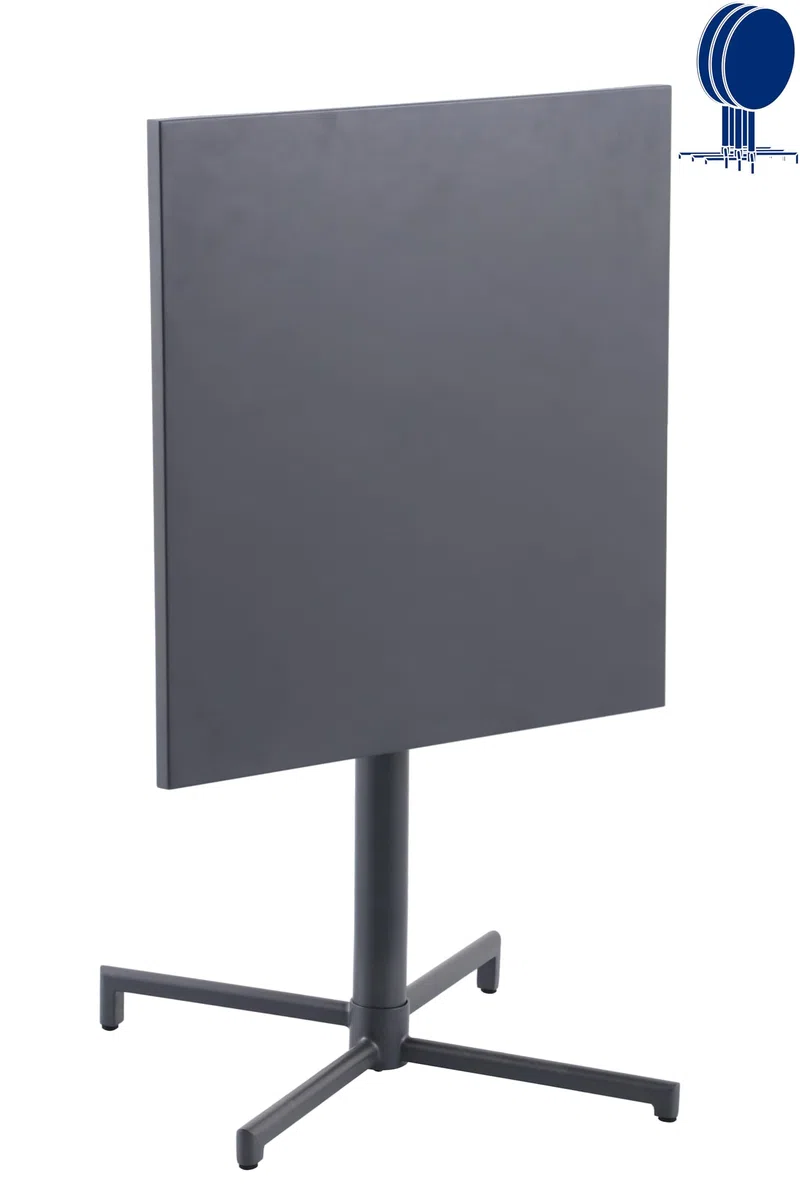 METRO Professional Tavolo da bistrot pieghevole Aveiro, acciaio, 70 x 70 cm, quadrato, grigio scuro