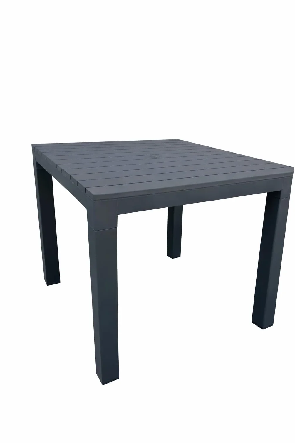 Set Tavolo da Giardino 80x80 cm con 4 Sedie – Tavolo Quadrato da Esterno in Resina – Colore Antracite