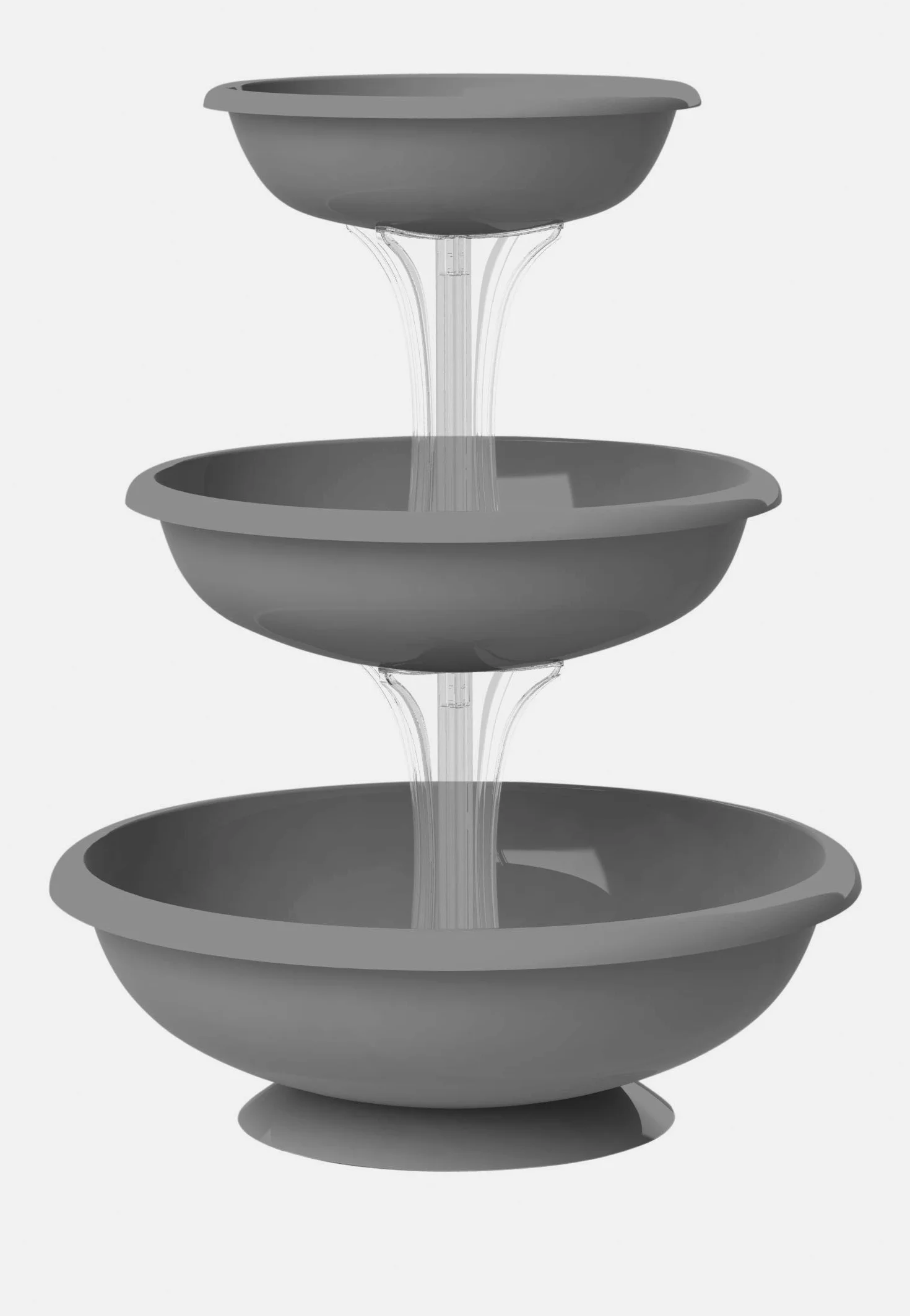 Bama 62001 Fontana di 3 Ciotole Fontana Kit, Grigio, 30 x 50 x 64 cm