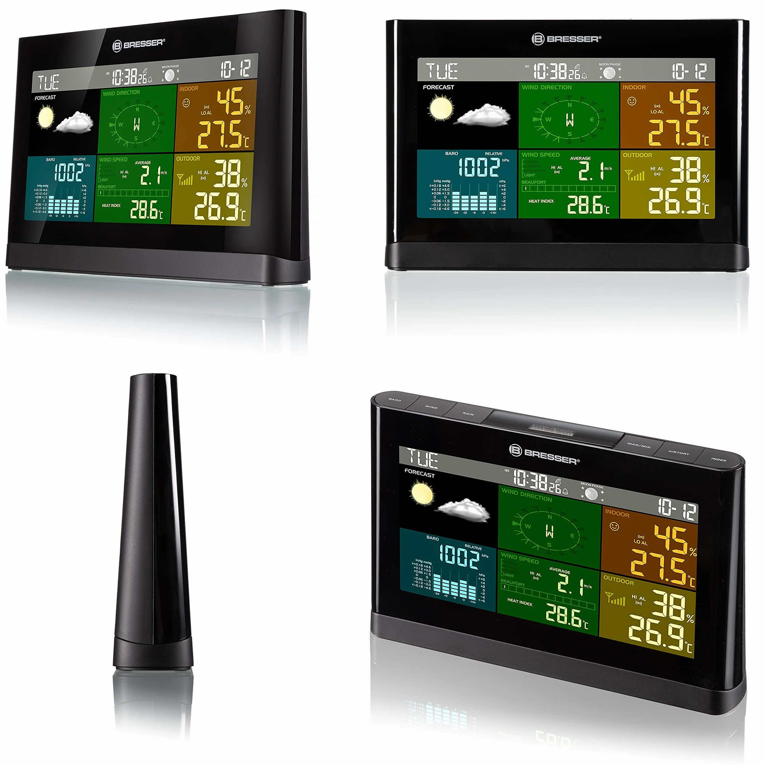 BRESSER 5-in-1 Stazione Meteo Display a Colori Nero