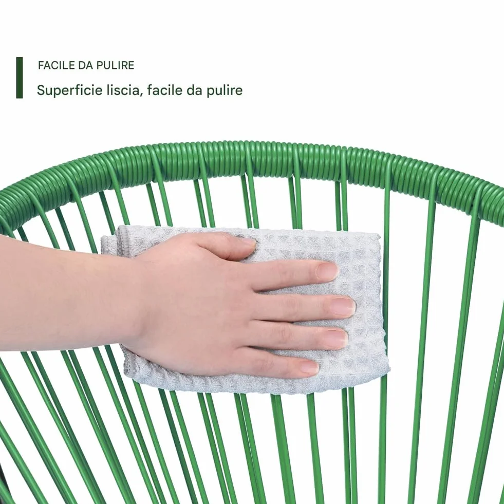 Shally Dogan Set Conversazione Giardino Polyrattan 2 Posti Tavolino Freddy Verde Menta