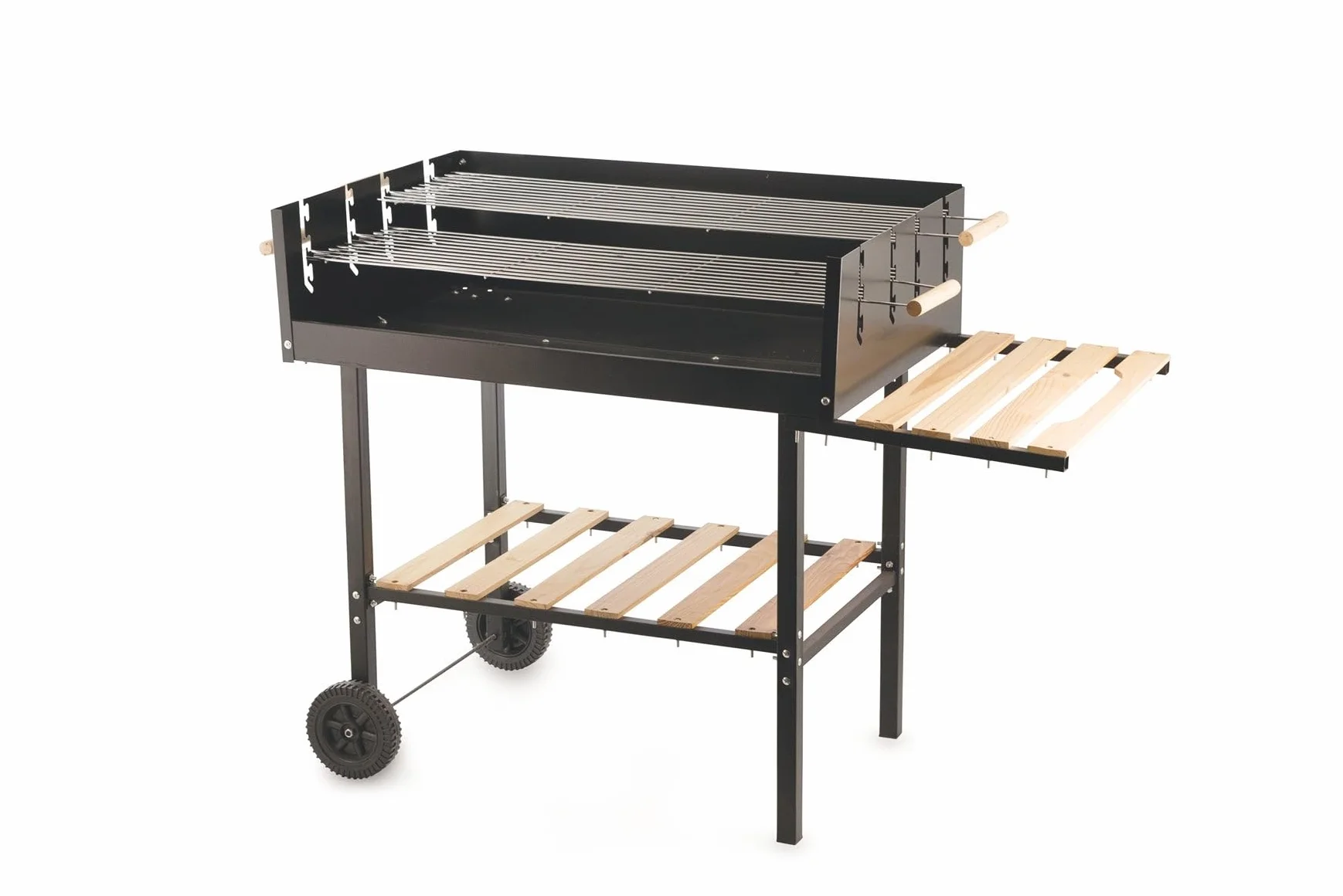 Galileo Barbecue con Ruote Rettangolare 126x56x87 cm Nero