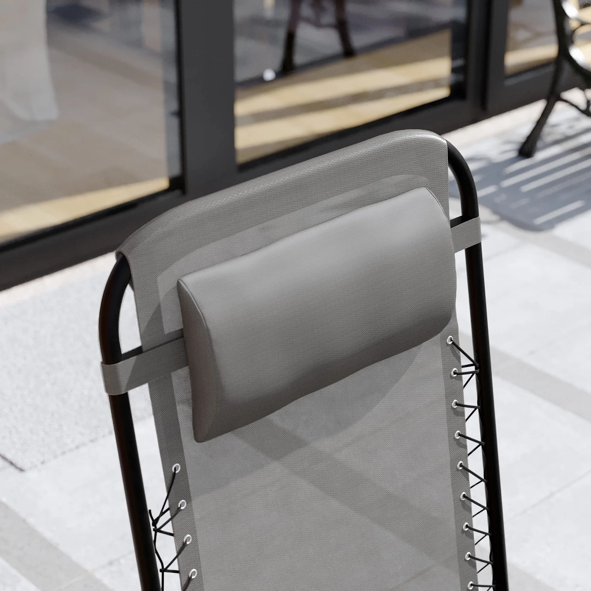 Garden Vida Set di 2 sedie a gravità zero, sdraio per esterni, patio, reclinabile, senza peso, resistente alle intemperie, in acciaio (grigio)