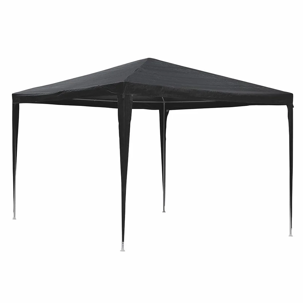Bakaji Gazebo da Giardino 3x3 mt Struttura Tubolare in Metallo Telo PE Impermeabile Grigio
