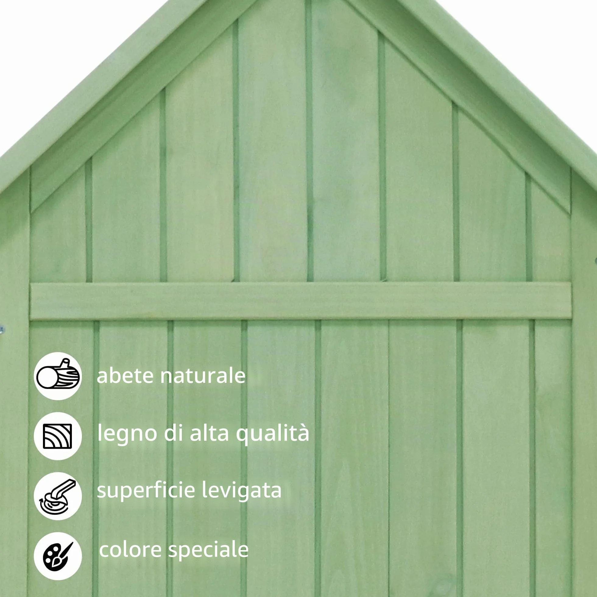 Casetta per attrezzi da giardino, resistente alle intemperie, in legno, per esterni, in PVC, 118 x 54 x 173 cm (larghezza x profondità x altezza), verde