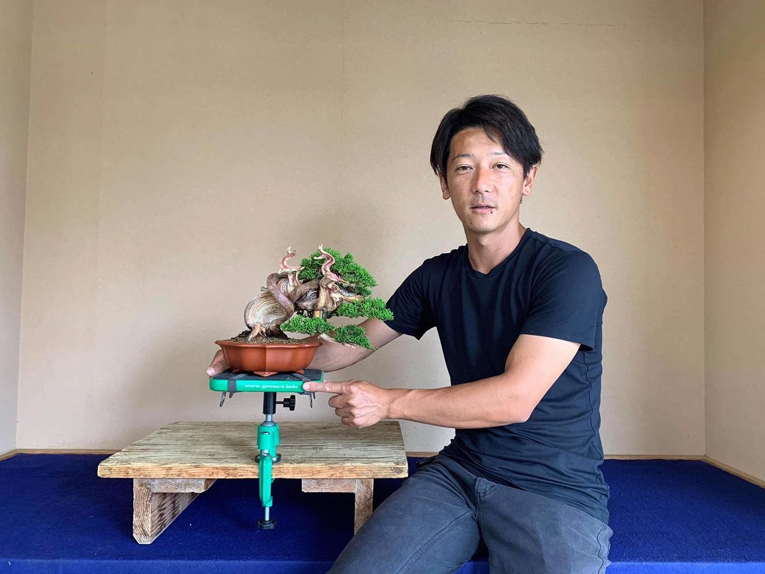 Tavolo professionale da lavoro con ventosa per Bonsai Shohin Green-T