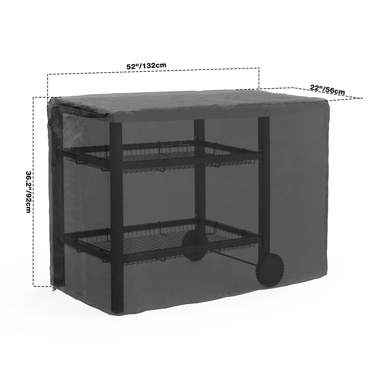 Onlyfire Copertura per Keter Unity XL, Copertura Impermeabile per Tavolino da Portatile e Tavolo da Esterno, 600D PVC, Antistrappo, 132 * 56 * 92 cm