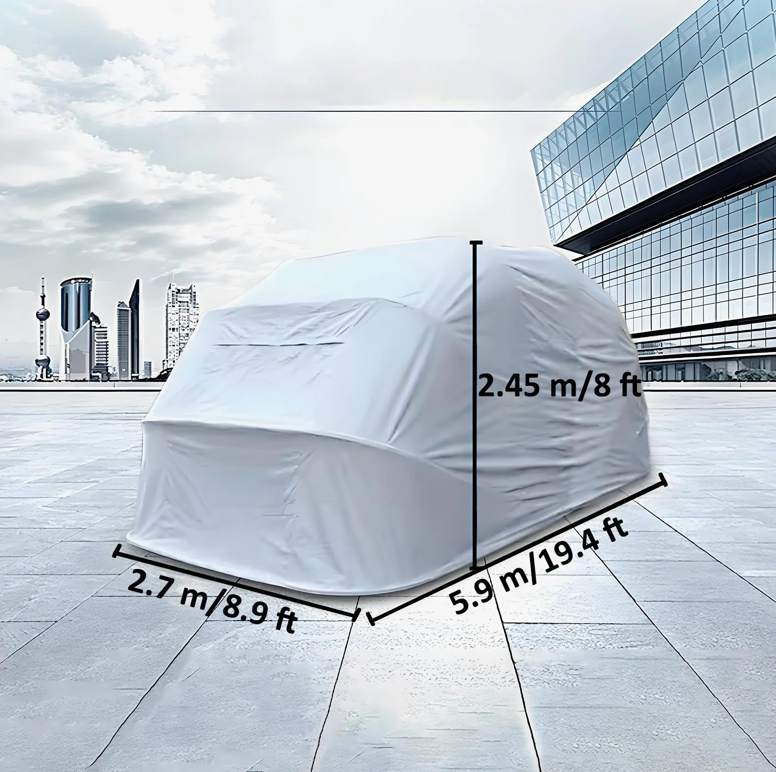 Tenda Per Auto Semiautomatica Pieghevole Portatile Acciaio Inox 19.4ft×8.9ft×8ft