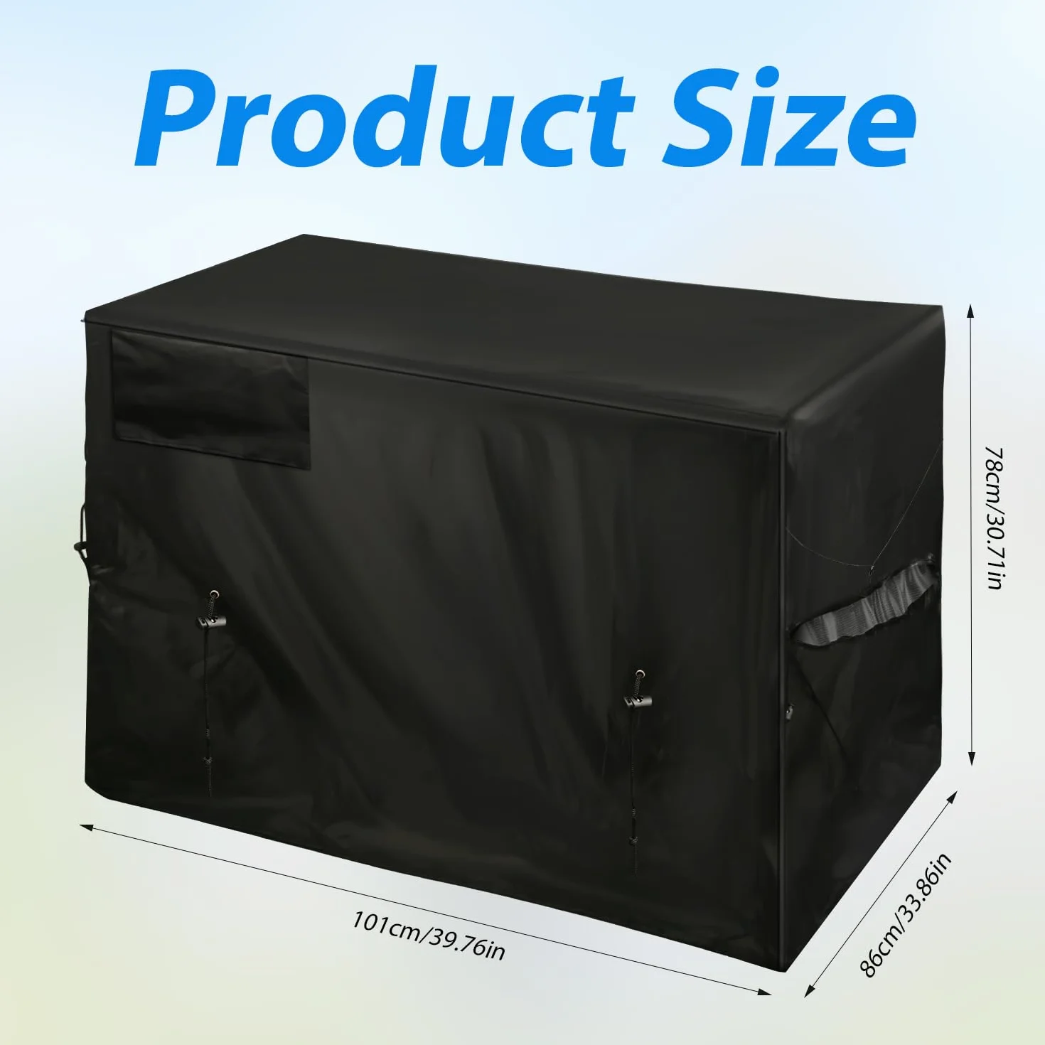 XIHIRCD Copertura Riscaldatore Piscina, Copertura Pompa Piscina Impermeabile Tessuto Oxford (Nero)