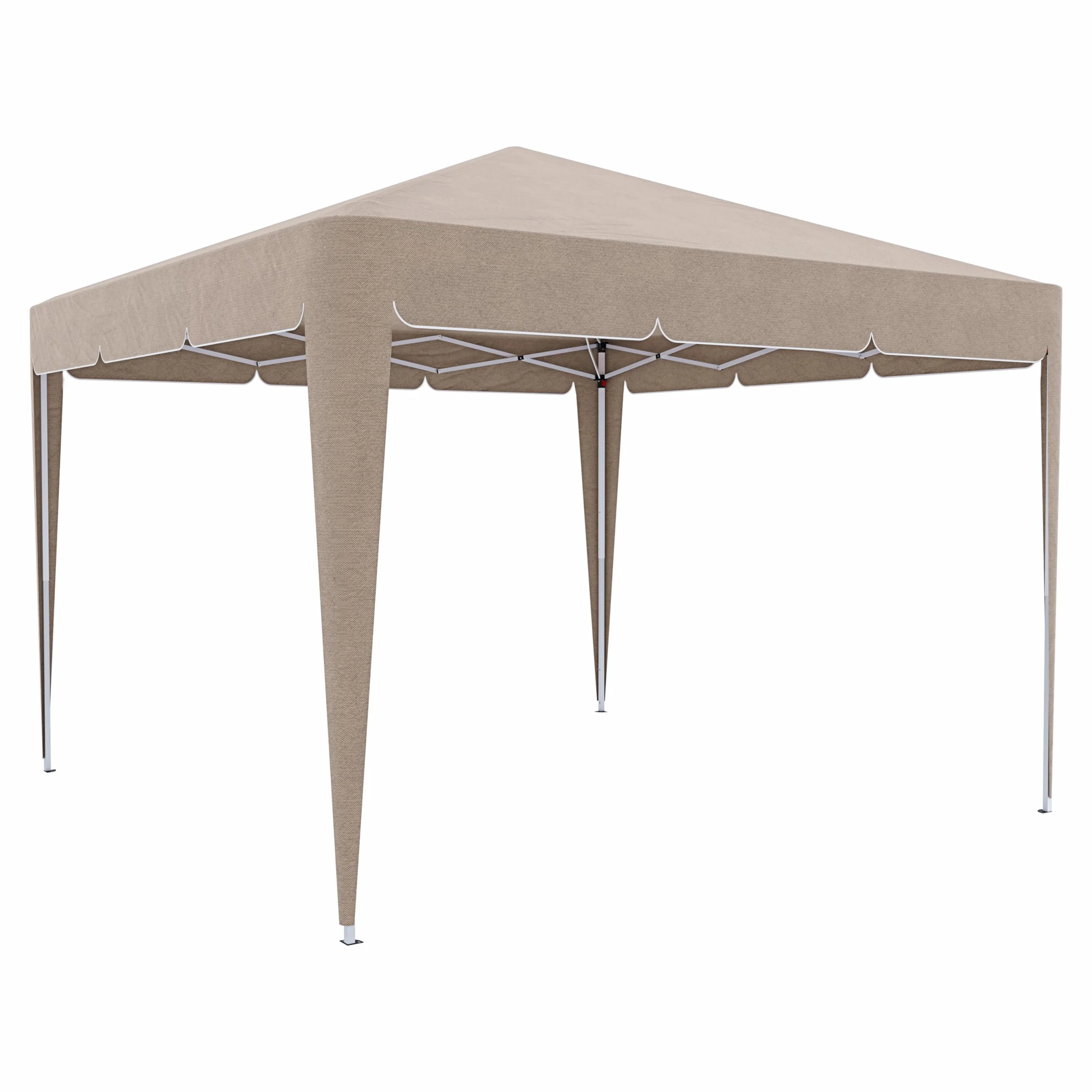 Gazebo Pieghevole 3x3m Idrorepellente Struttura Acciaio Copertura 160g/m² Tortora