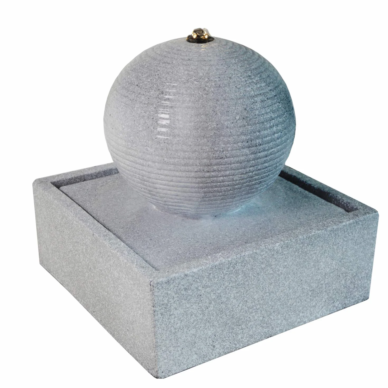 FONTANA DA GIARDINO, FONTANA MODERNA, FONTANA INTERNI, FONTANA PER INTERNI, FONTANA A LED, FONTANA PER GIARDINO, CON LUCI A LED (Fontana da giardino moderna grigio-chiaro con luci a led)