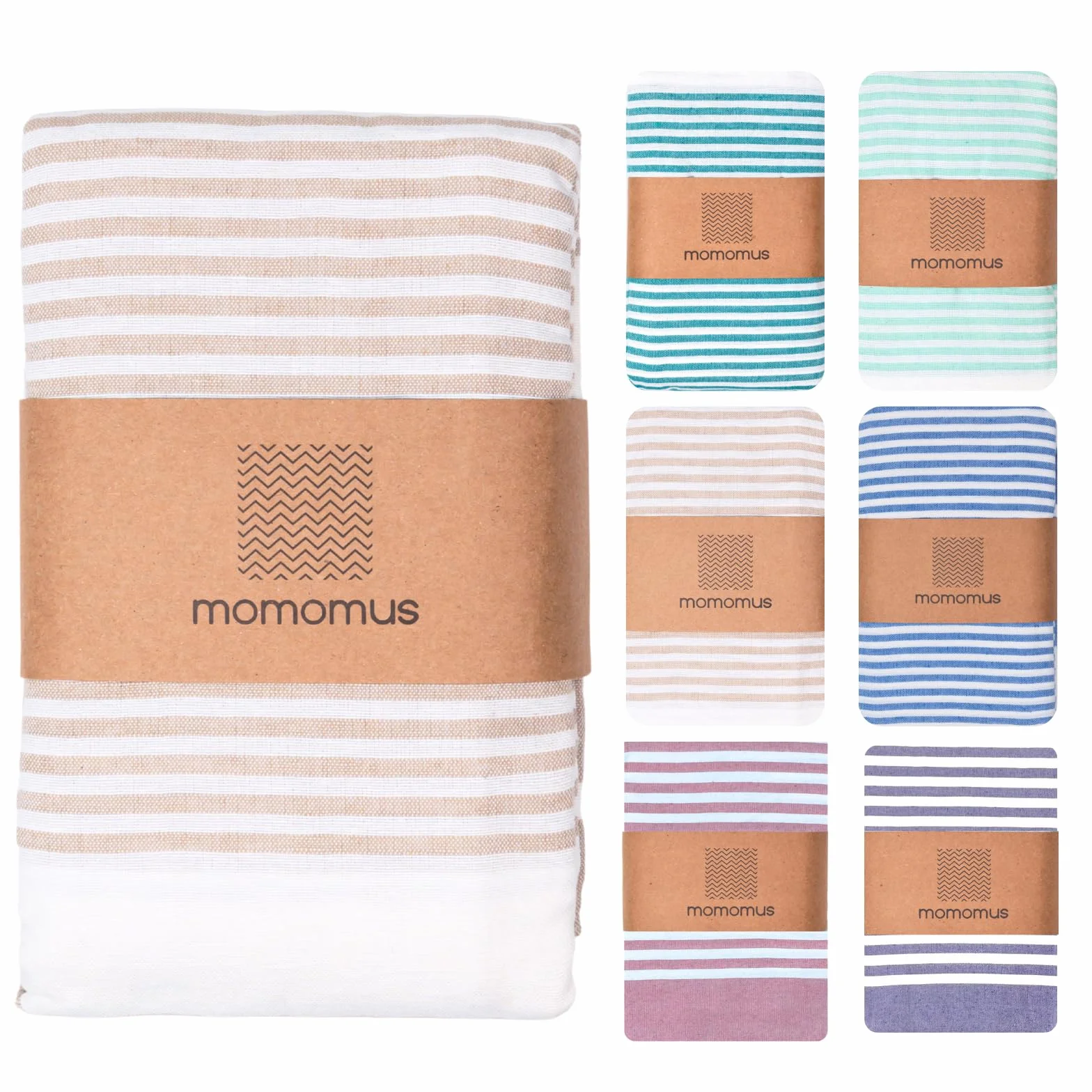 MOMOMUS Fouta XXL Stuoia da Spiaggia Antisabbia Boho Beige 210 x 240 cm