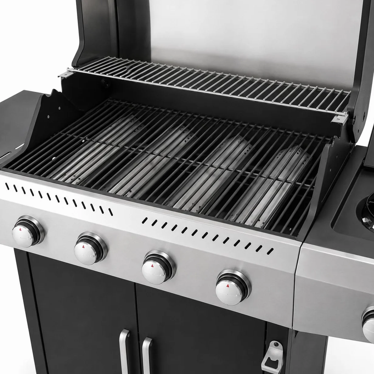 Barbecue a Gas Professionale XXL 16 kW 5 Bruciatori Acciaio Inox 304 137x50x120 cm Nero
