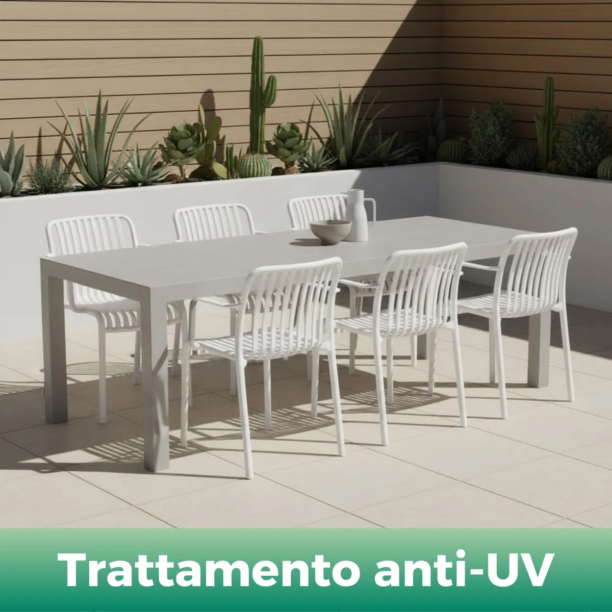 Set 6 Sedie Impilabili in Polipropilene Anti-UV per Esterno Interno, Bianco