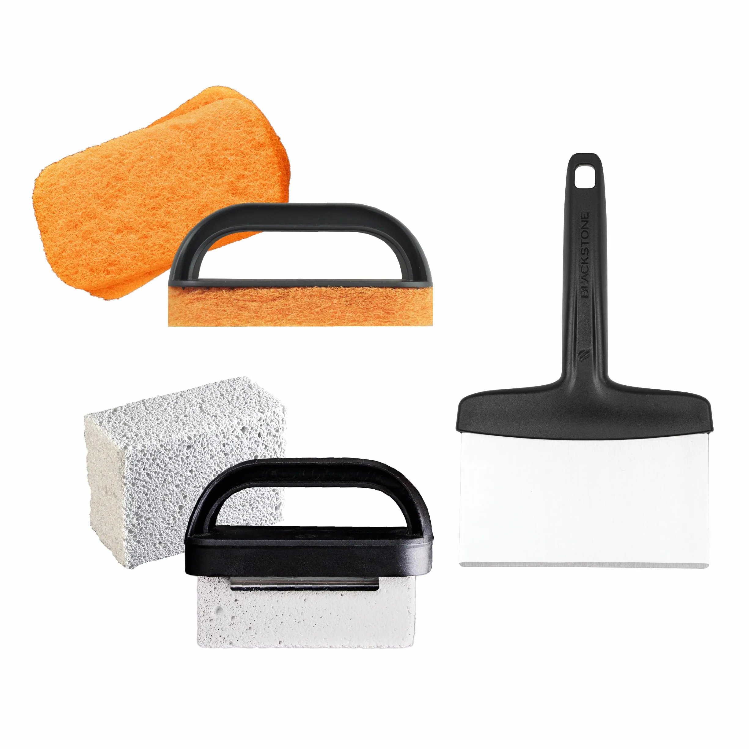 Blackstone 5060 - Kit professionale per la pulizia della piastra, 8 pezzi, in acciaio inox, nero