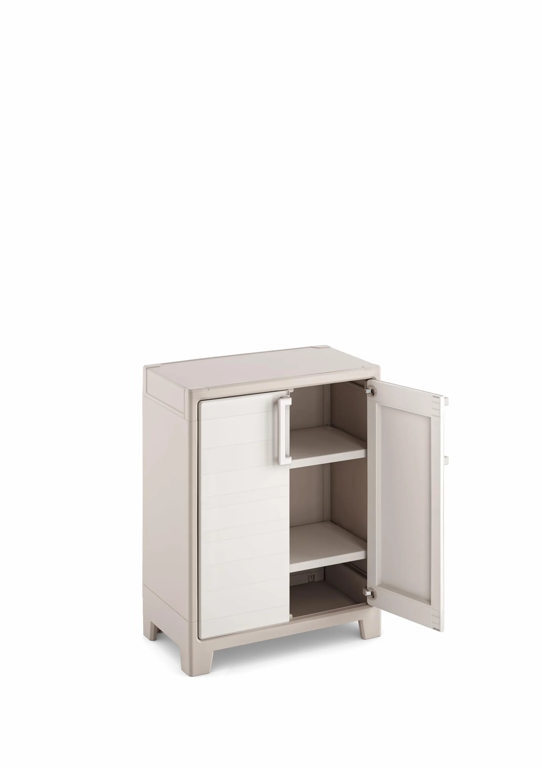 Keter Armadio Basso Gulliver, 2 Ripiani Regolabili, Sabbia/Beige, 80x44x100 H Cm