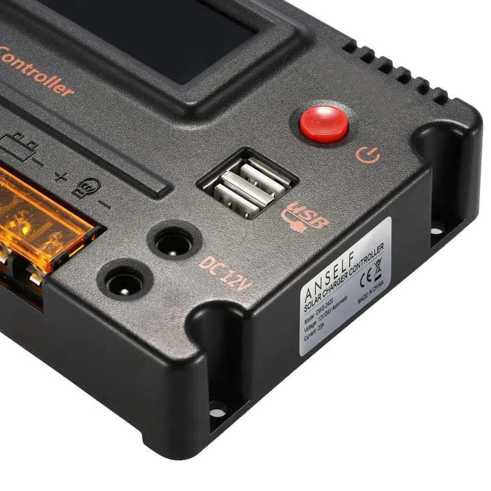 Solar Charge Controller 20A 12V 24V PWM LCD Schermo Protezione Sovraccarico CMG-2420