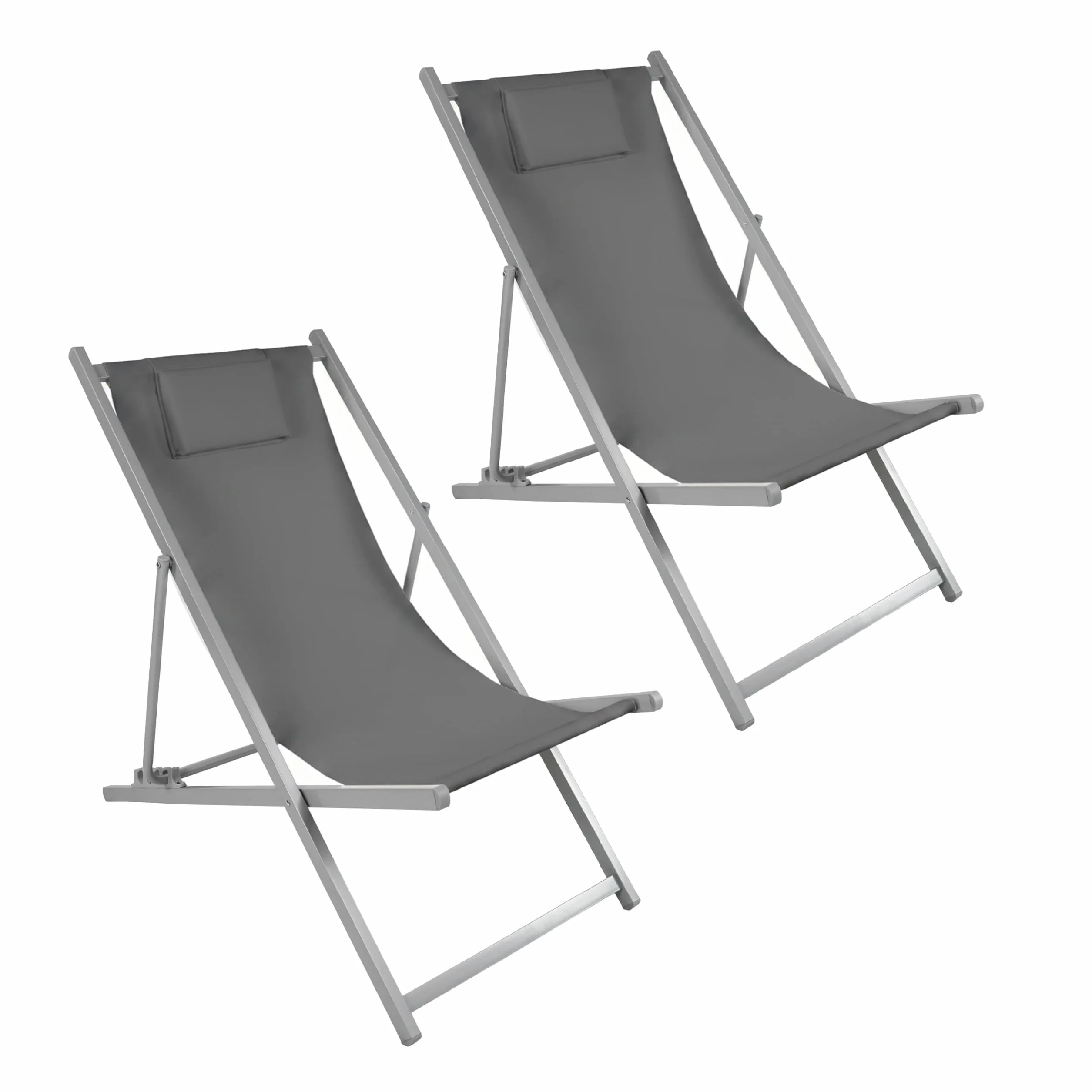 Baroni Home Sdraio da Giardino Pieghevole Reclinabile 60x97x92 cm Grigio