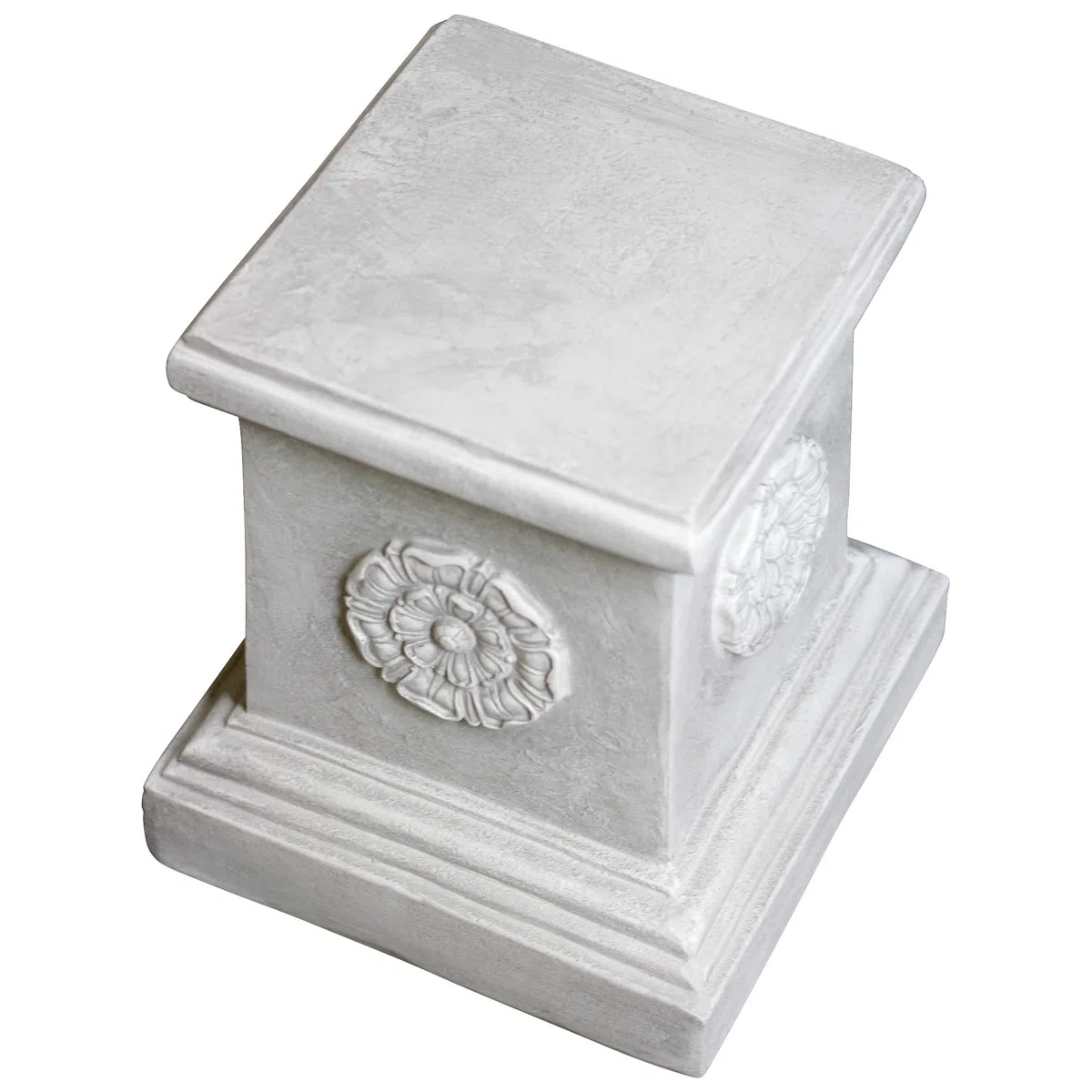 Design Toscano Rosone Inglese Piedistallo scultoreo da Giardino, poliresina, Pietra Antica, 33 cm