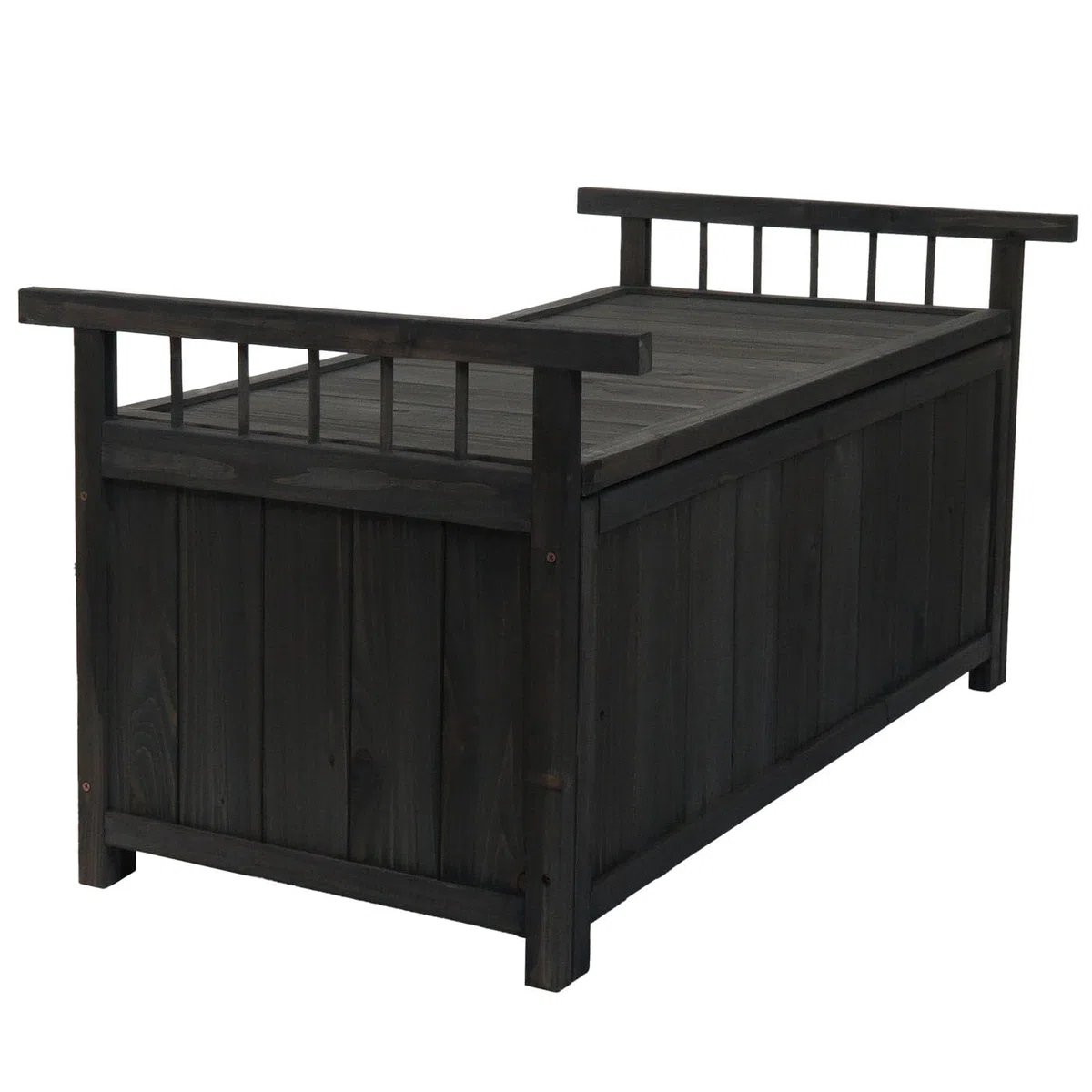 Mendler Cassapanca HWC-O13, contenitore per cuscini panca da giardino, legno di abete MVG 53x108x60cm - antracite