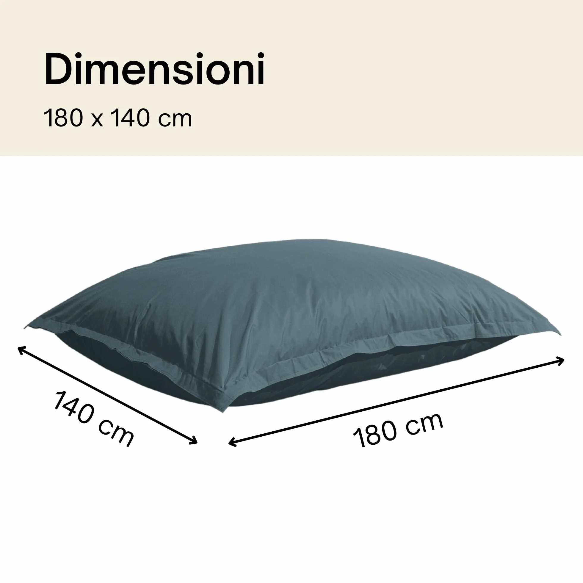 Pouf da Esterno Giardino Impermeabile Anti-UV 180x140 cm Grigio Scuro