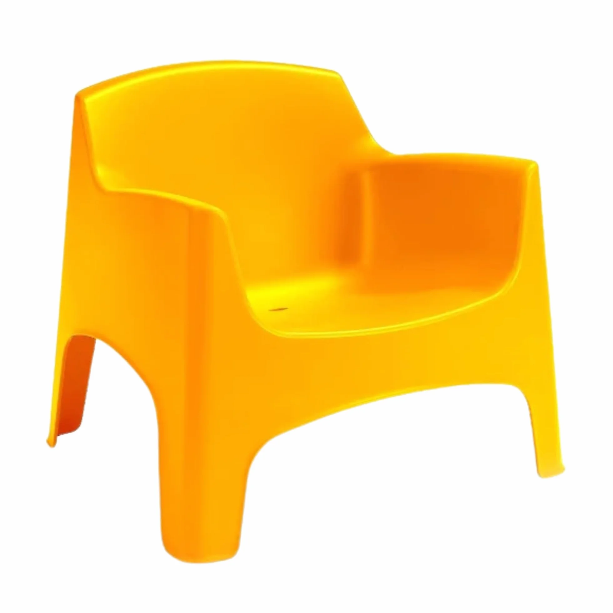 SEDIA DA ESTERNO MONOBLOCCO CON BRACCIOLI 79x74x70 cm POLIPROPILENE SENAPE