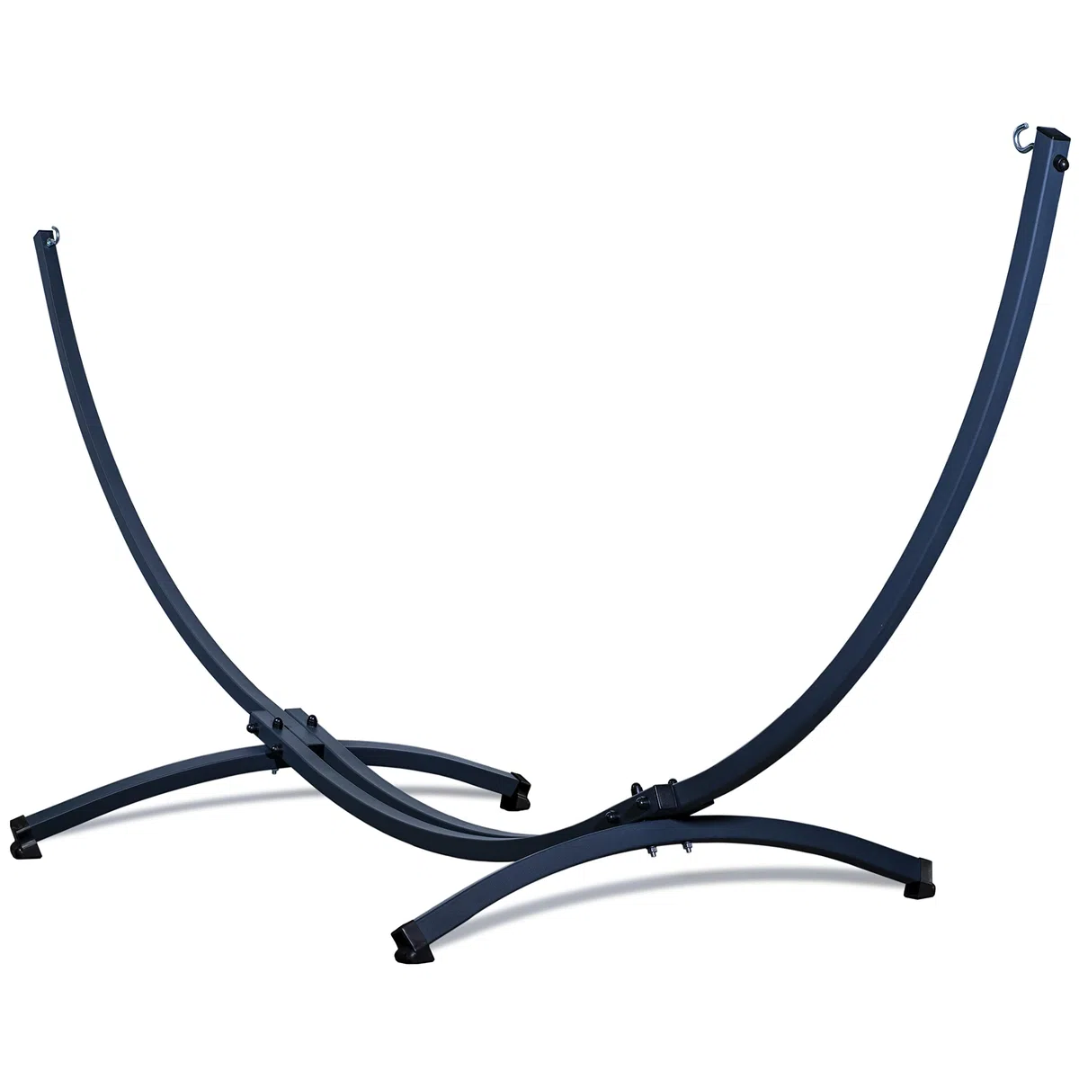 Potenza Supporto per Amaca in Acciaio 370 cm I Struttura Resistente Fino a 220 kg, Antiruggine, per 2 Persone, Ideale per Giardino, Terrazza I Telaio Universale per Amache Grandi, Colore Grafite