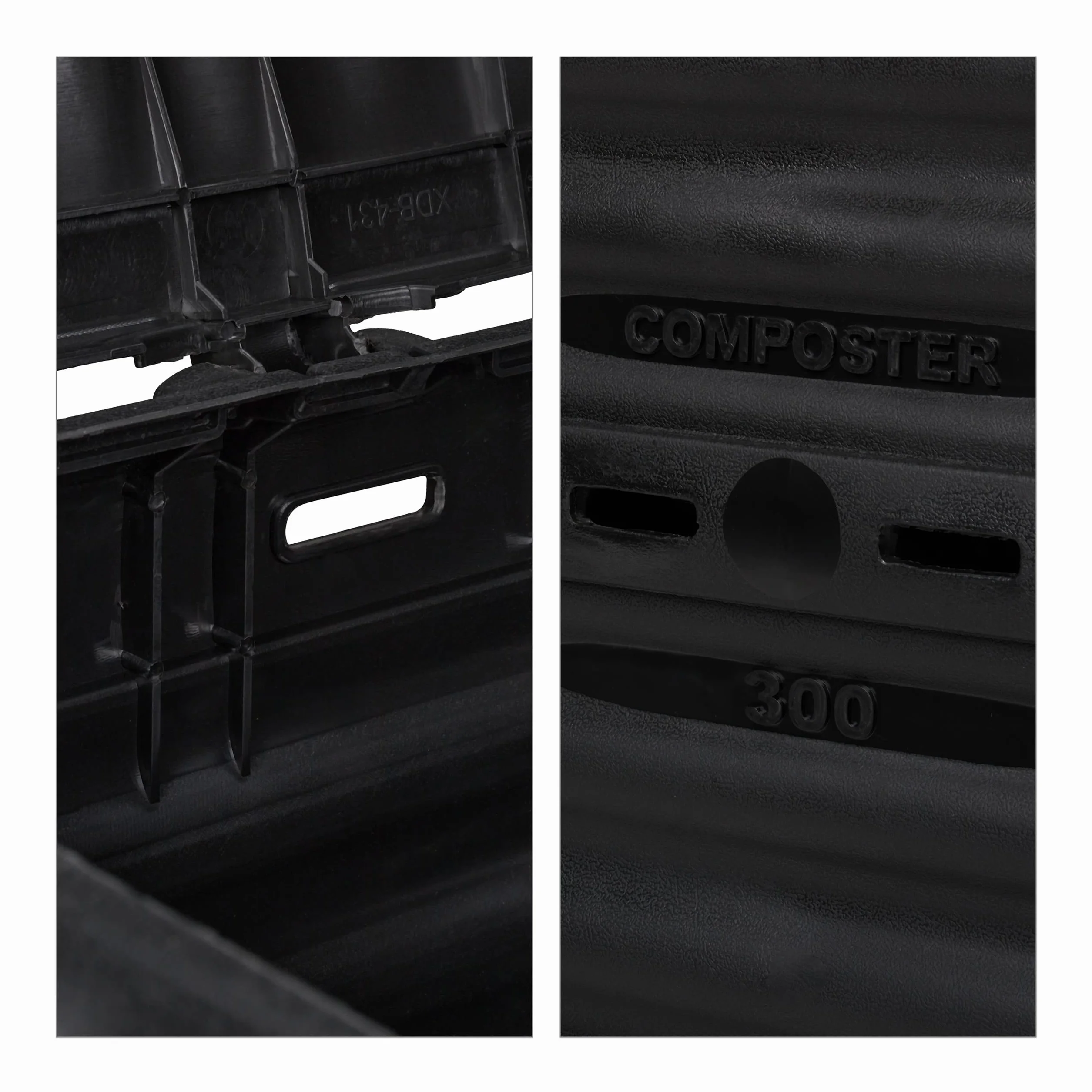 Relaxdays Compostiera da Giardino in Plastica, 230 l per Compost, Contenitore per Foglie, HxLxP: 80 x 60 x 57 cm, Nero