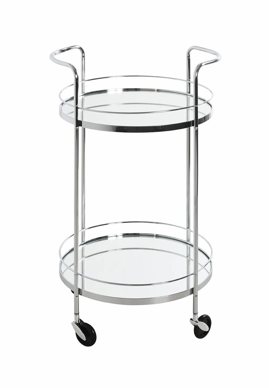 HAKU Carrello di servizio cromo metallo specchio Art Deco 80x48 cm