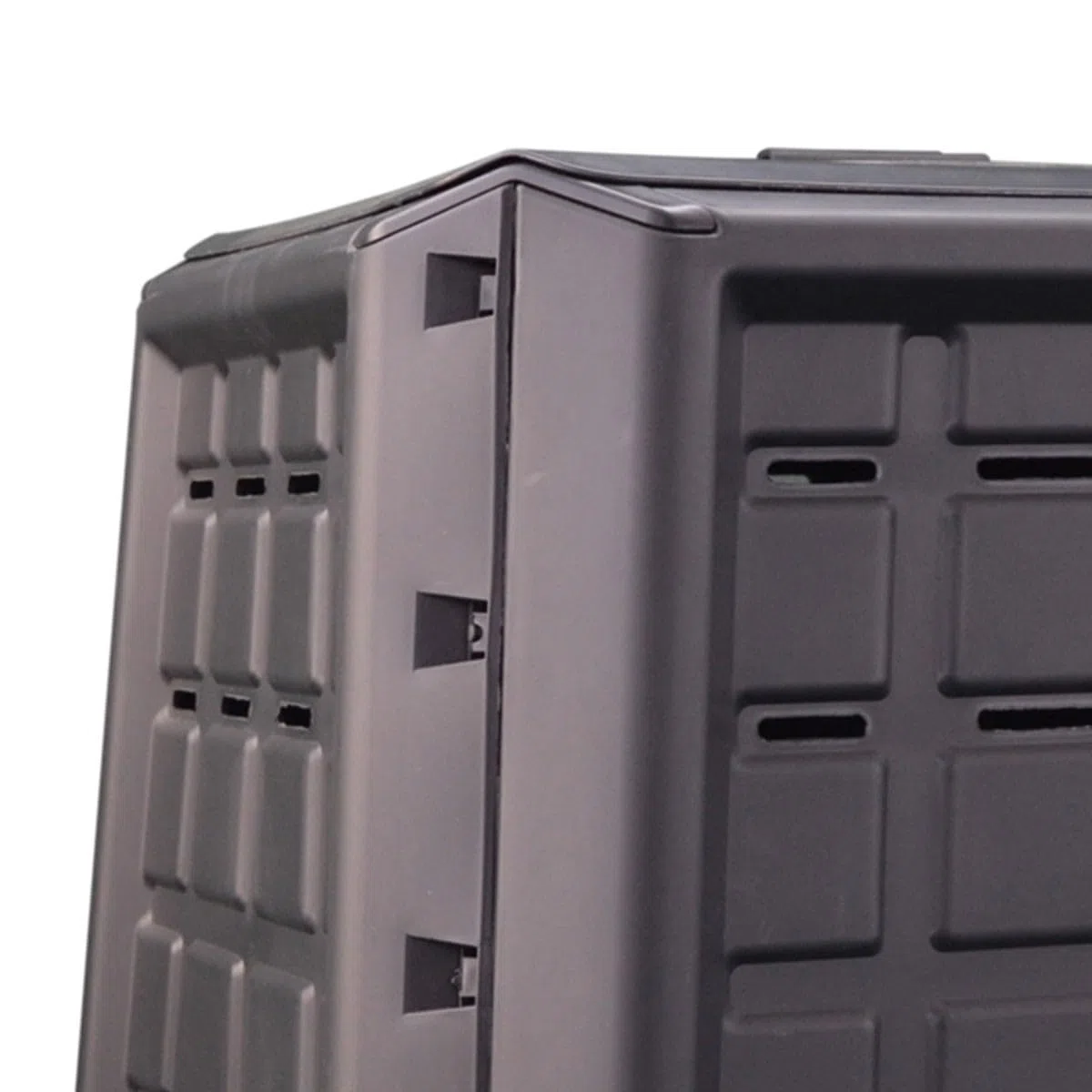 INTEC : Composter da giardino 380 L XXL Antracite. Vassoio per compost in plastica riciclata durevole con ventilazione ottimale per rifiuti. Comodo doppio accesso (coperchio superiore e trappa)