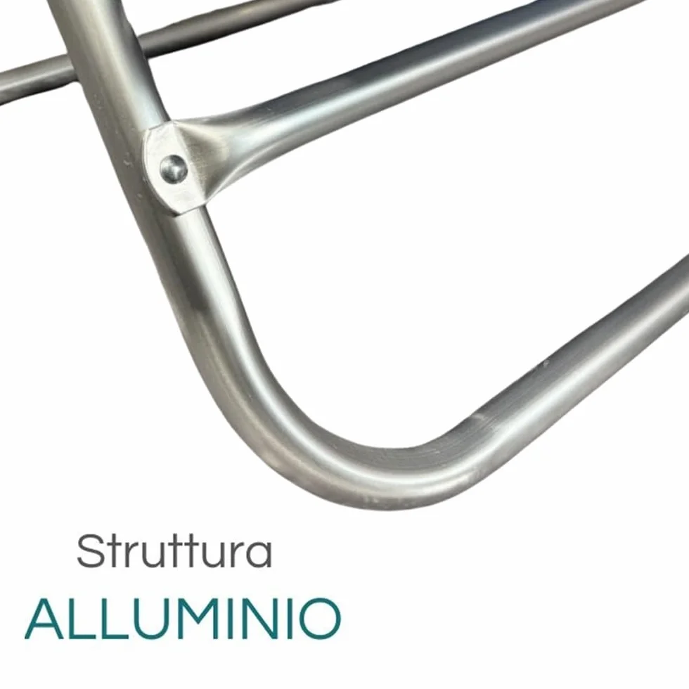 PALUPLUS 2 Spiaggine Pieghevoli con Braccioli, Misura 55x46x80 cm, Struttura Alluminio, Reclinabile in 7 Posizioni, Cuscino Poggiatesta, Sedia per Spiaggia, Piscina, Portata 100Kg -1771F (Blu)