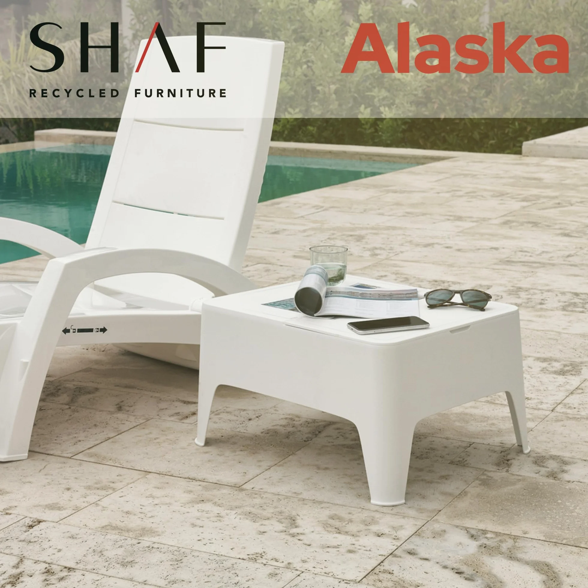 Shaf Alaska Tavolino Da Giardino 58 x 48 x 30 cm Bianco