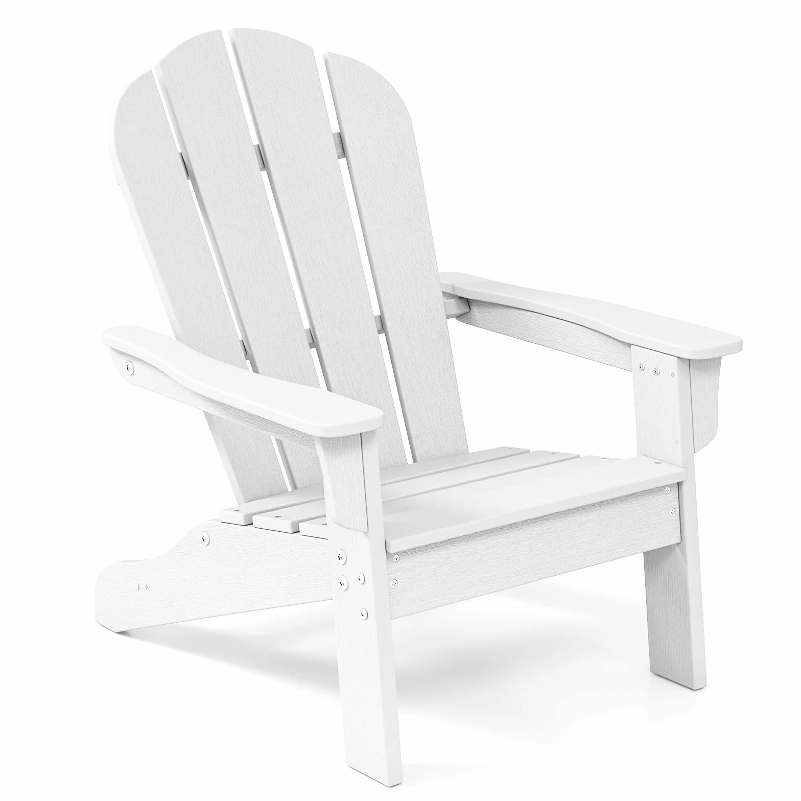 RELAX4LIFE Sedia Adirondack per Bambini con Schienale Alto e Braccioli per Interno ed Esterno, Sedia da Patio in HDPE Resistente per Bambini da 3 a 8 Anni per Giardino, Prato, Cortile (Bianco)