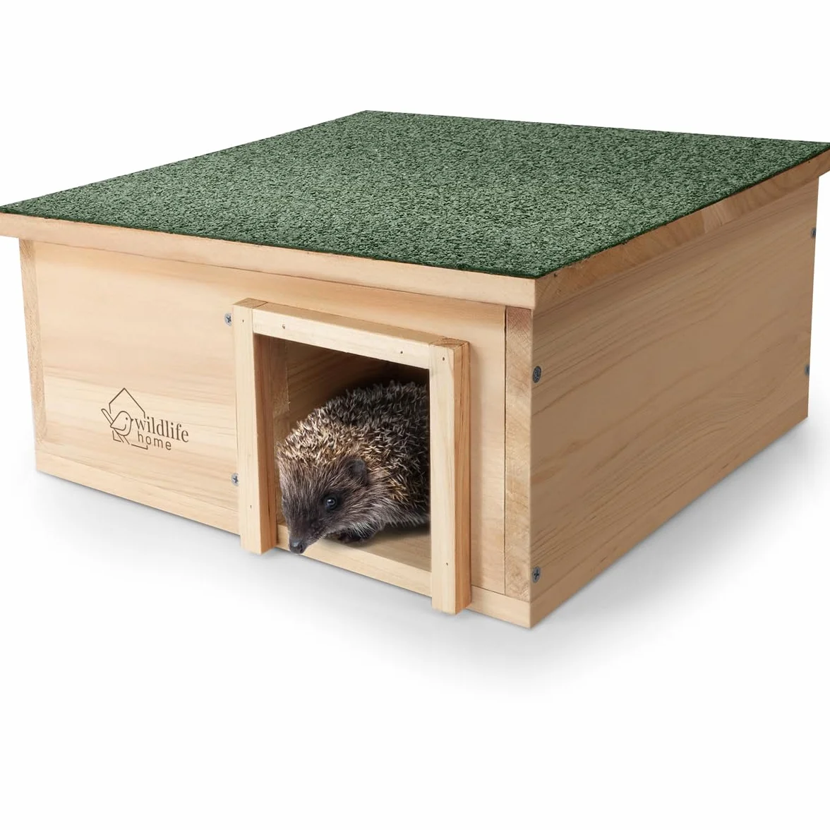wildlife home Grande casetta per ricci invernale, con fondo in legno, resistente alle intemperie, XL, per il giardino, a prova di gatto