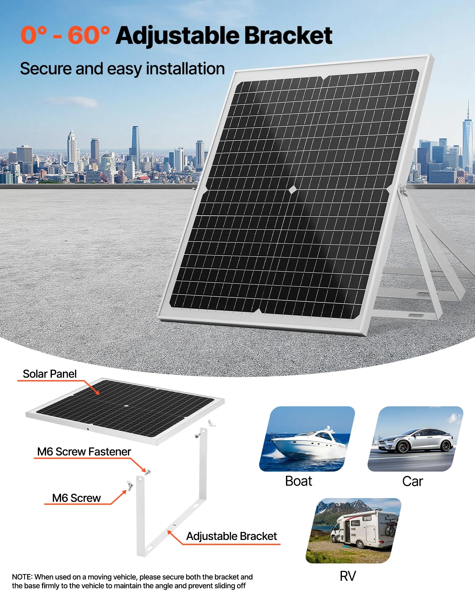 VEVOR Caricabatteria Solare 30 W 12 V MPPT Regolatore IP67 Impermeabile
