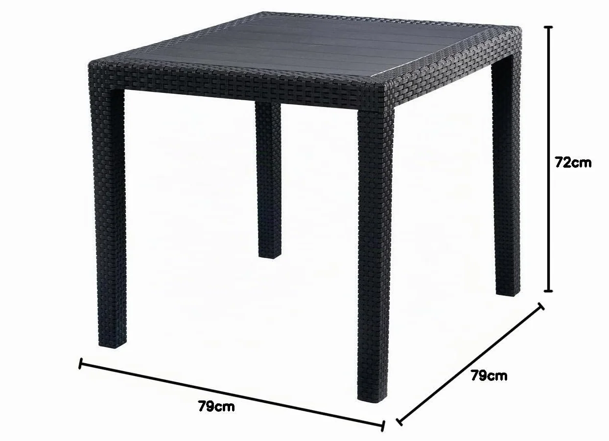 Tavolo da giardino con rivestimento ad effetto intrecciato KINGAN