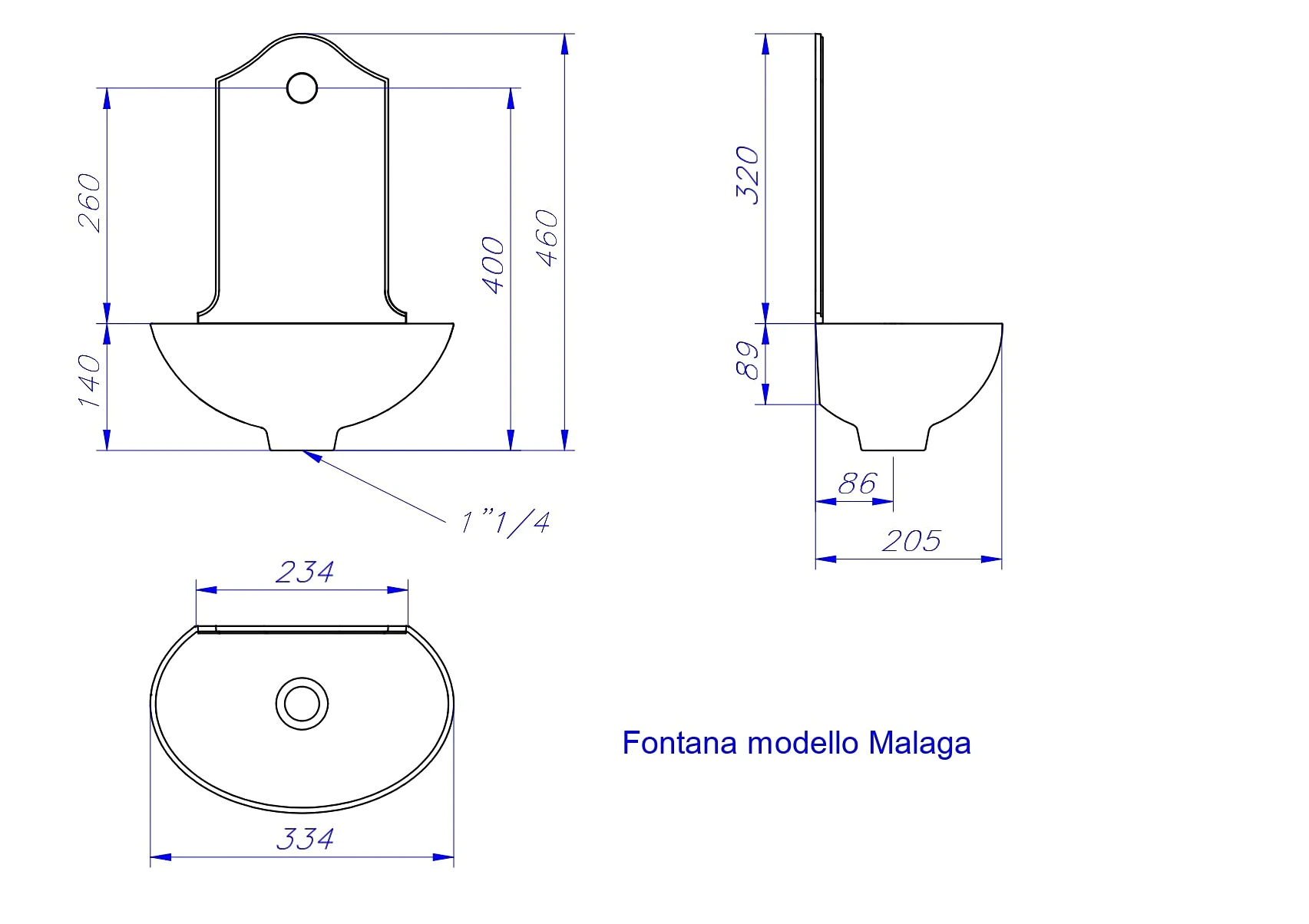Fonderia Bongiovanni Fontanella da Giardino Modello Malaga Antracite Ghisa Senza Rubinetto