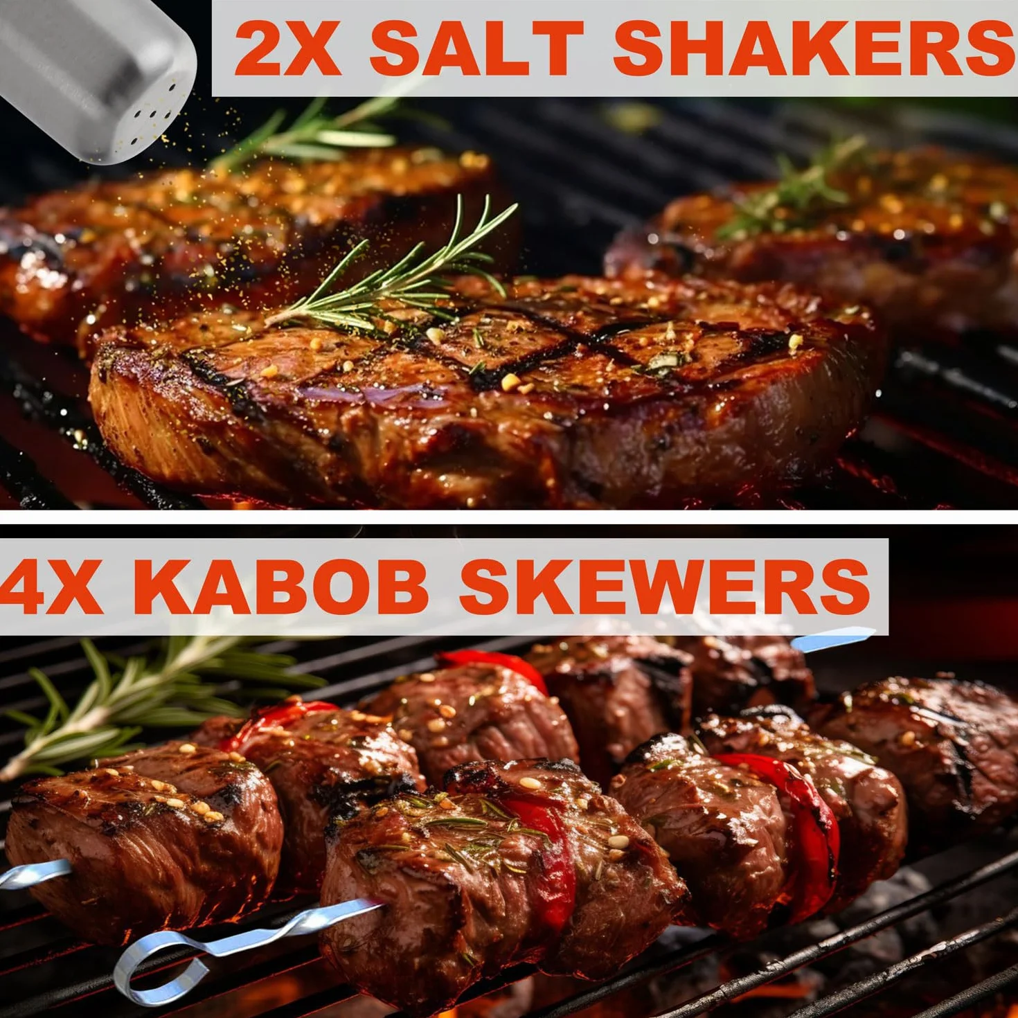 N NOBLE FAMILY 30Pcs Set Accessori Barbecue in Acciaio Inox di Alta Qualità - Attrezzi Barbecue Professionali - Set Barbecue Vari e Completi - Kit Barbecue All'Aperto per Uomini Donne